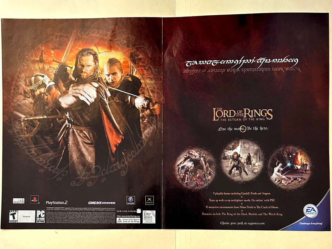 The Lord of the Rings: The Return of the King - PS2 Xbox NGC PC GBA - Original Vintage Advertisement - Print Ads - Laminated A3 Poster