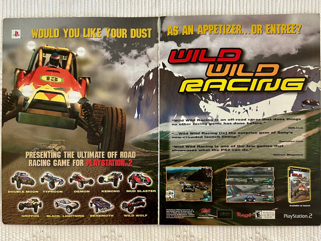 Wild Wild Racing - PS2 - Original Vintage Advertisement - Print Ads - Laminated A3 Poster