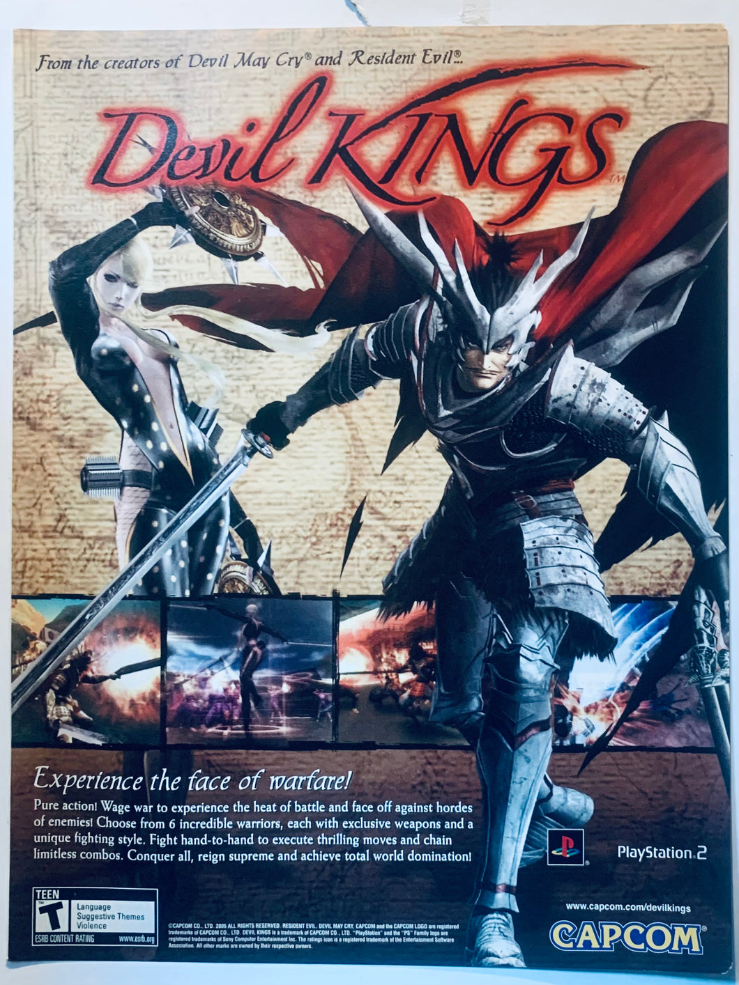 Devil Kings - PS2 - Original Vintage Advertisement - Print Ads - Laminated A4 Poster