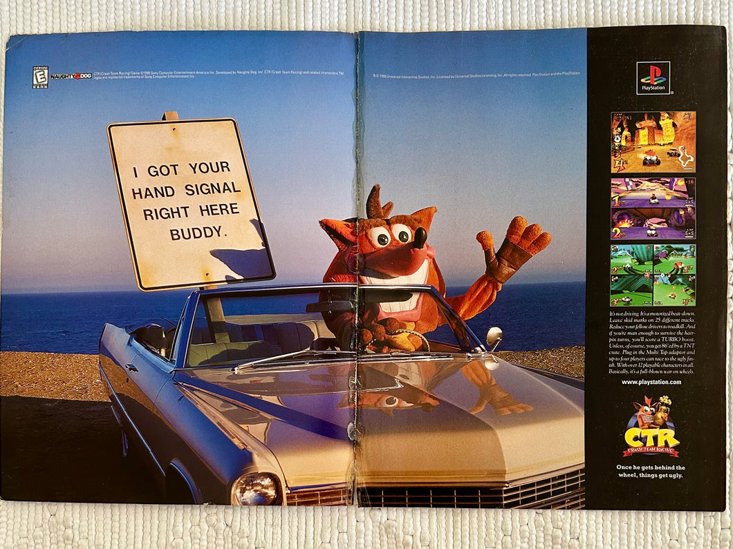 Crash Team Racing - PlayStation - Original Vintage Advertisement - Print Ads - Laminated A3 Poster