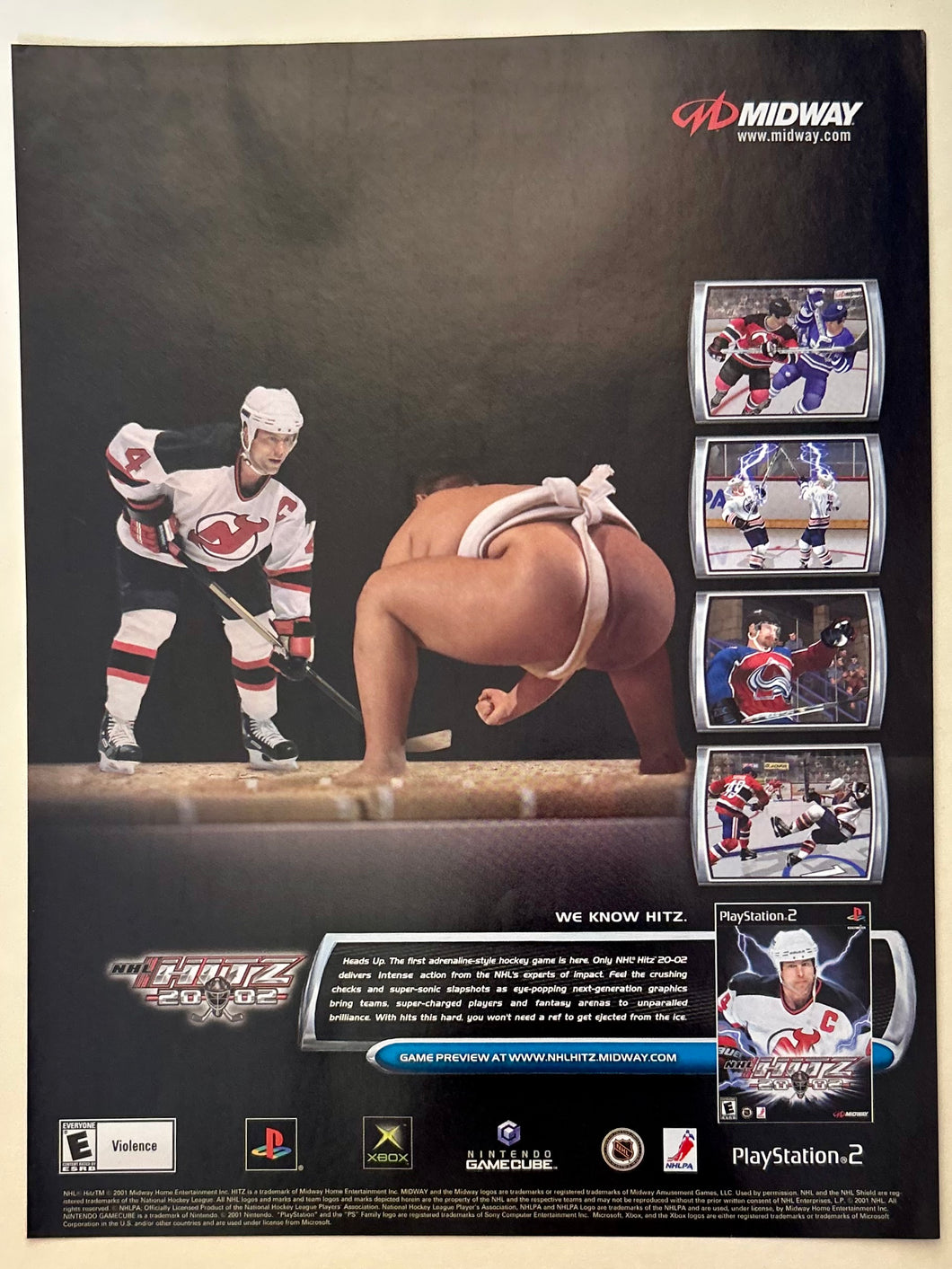 NHL Hitz 2002 - PS2 NGC Xbox - Original Vintage Advertisement - Print Ads - Laminated A4 Poster