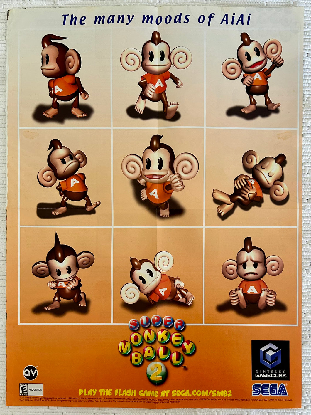 Super Monkey Ball 2 - NGC - Vintage Double-sided Poster - Promo