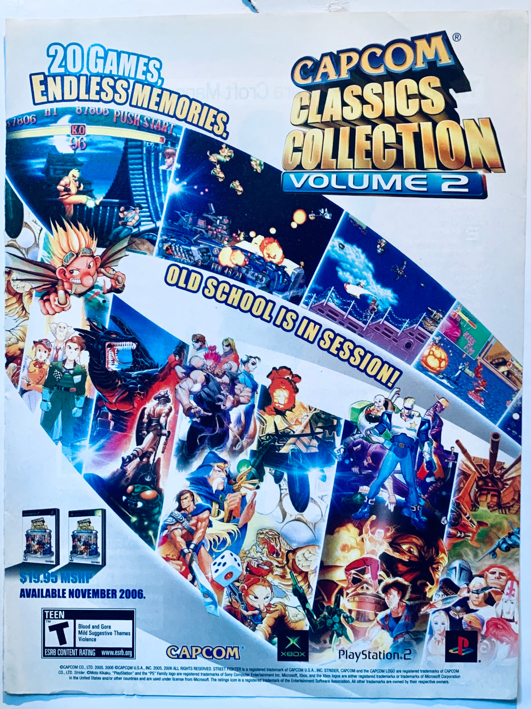 Capcom Classics Collection Volume 2 - PS2 - Original Vintage Advertisement - Print Ads - Laminated A4 Poster