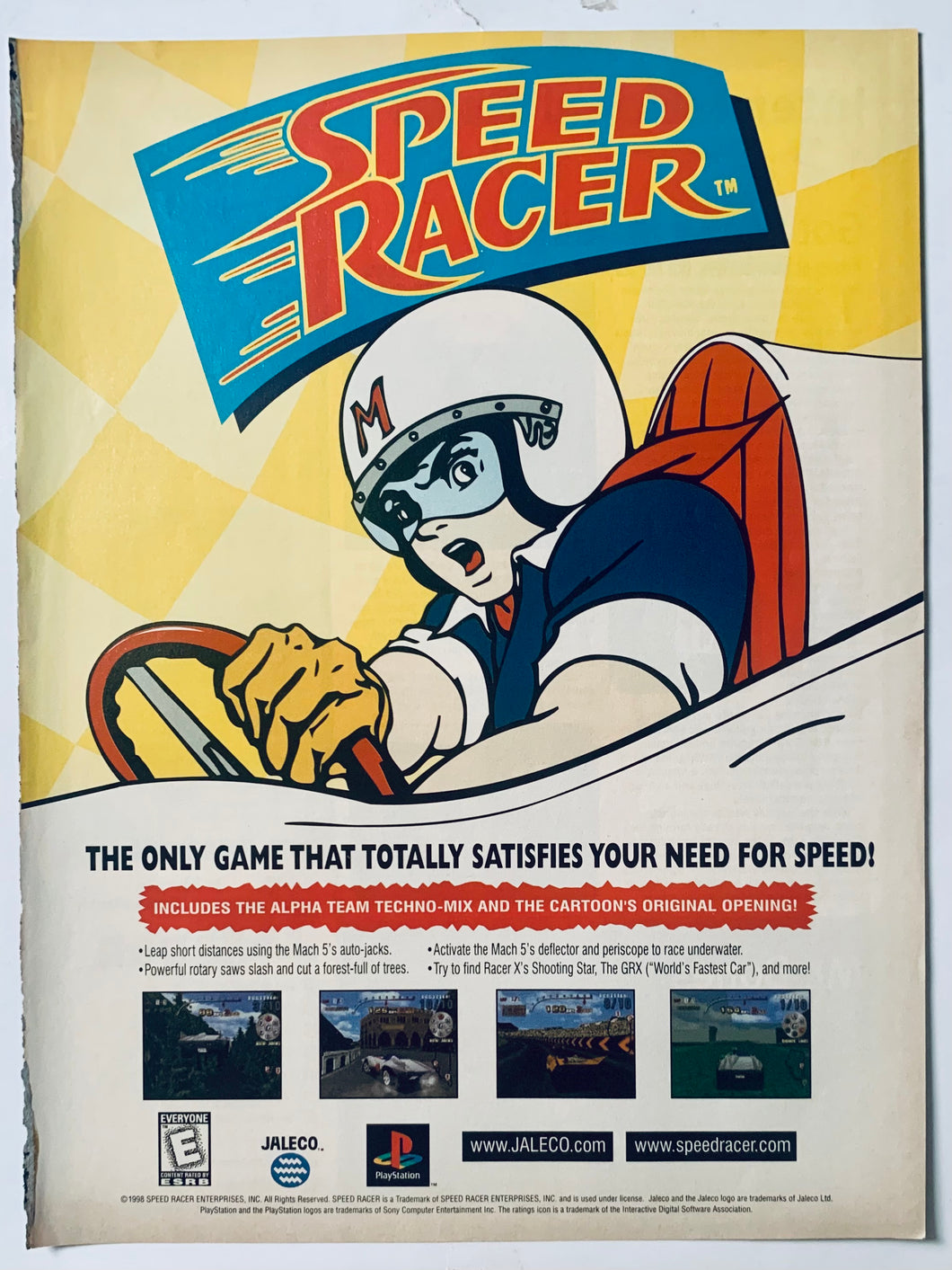 Speed Racer - PlayStation - Original Vintage Advertisement - Print Ads - Laminated A4 Poster