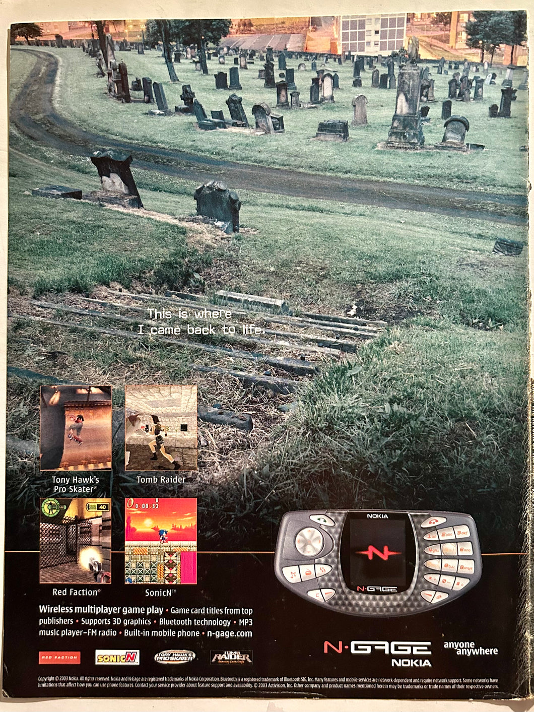 Nokia N-Gage - Mobile Phone - Original Vintage Advertisement - Print Ads - Laminated A4 Poster