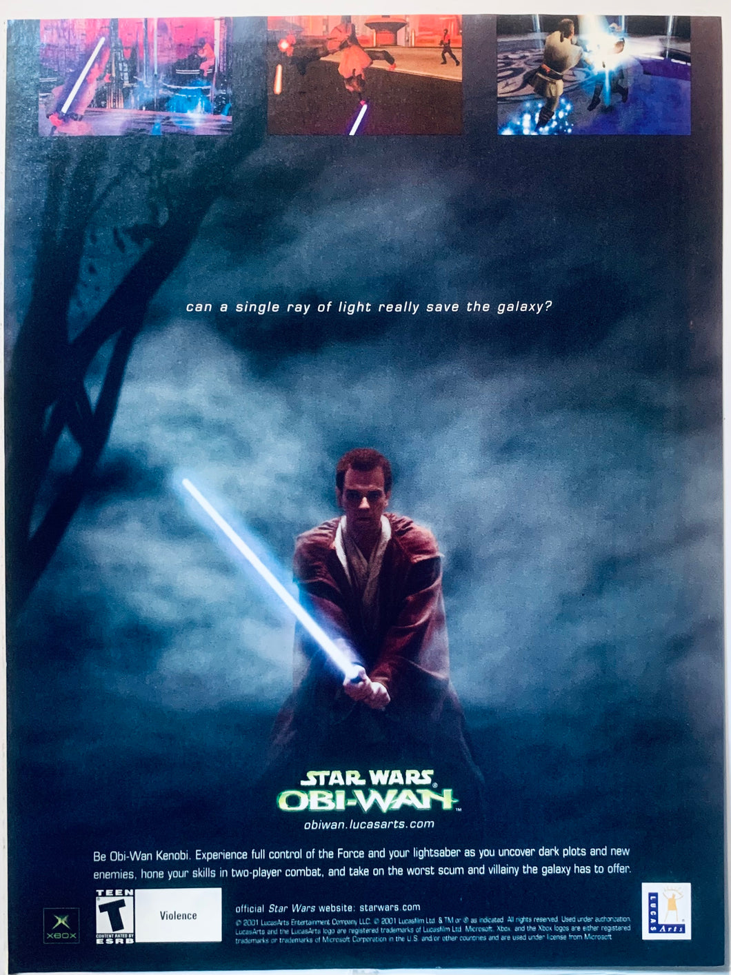 Star Wars: Obi-Wan - Xbox - Original Vintage Advertisement - Print Ads - Laminated A4 Poster