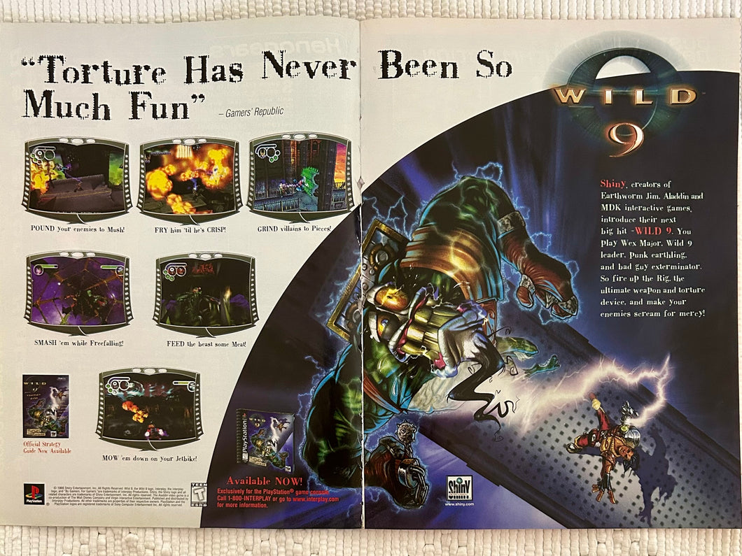 Wild 9 - PlayStation - Original Vintage Advertisement - Print Ads - Laminated A3 Poster