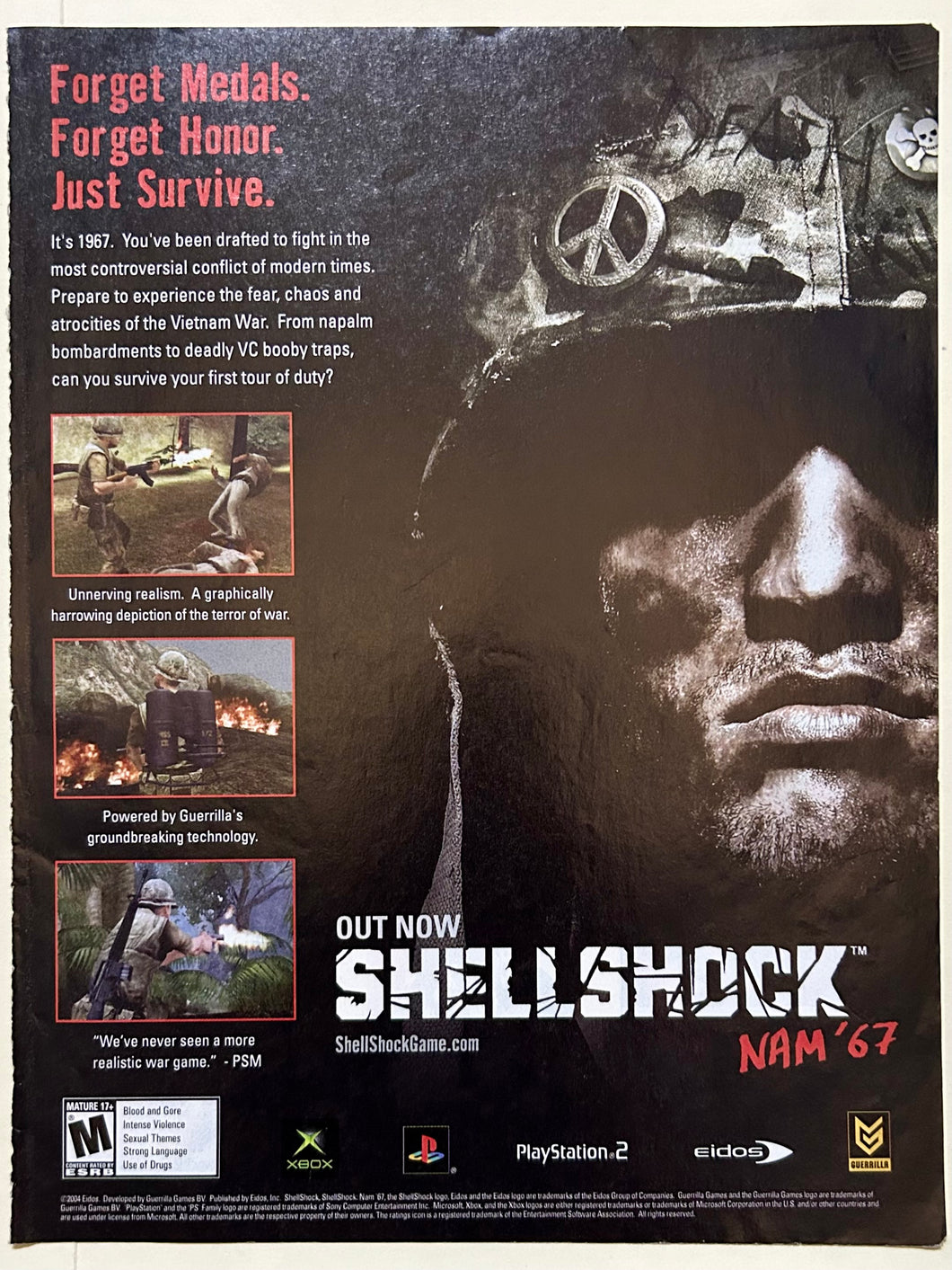 Shellshock: Nam '67 - PS2 Xbox - Original Vintage Advertisement - Print Ads - Laminated A4 Poster