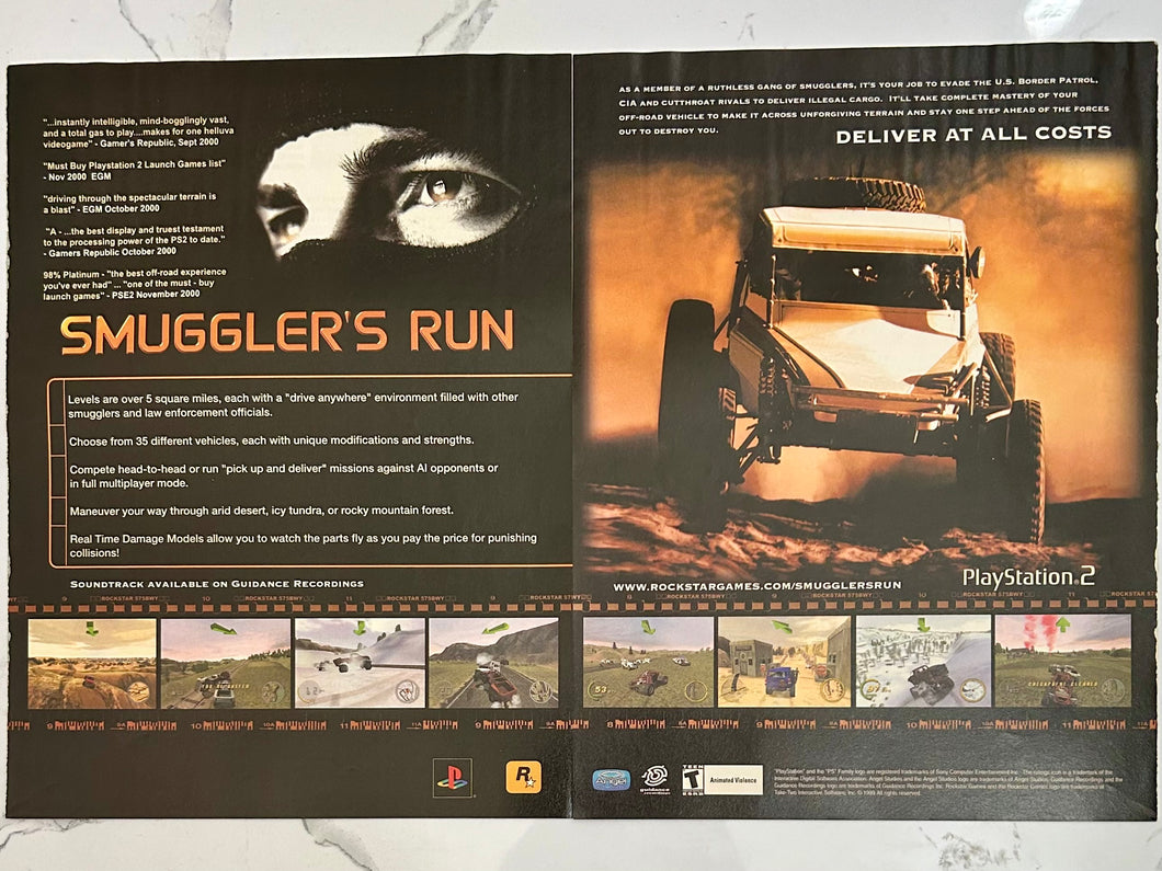 Smuggler’s Run - PS2 - Original Vintage Advertisement - Print Ads - Laminated A3 Poster