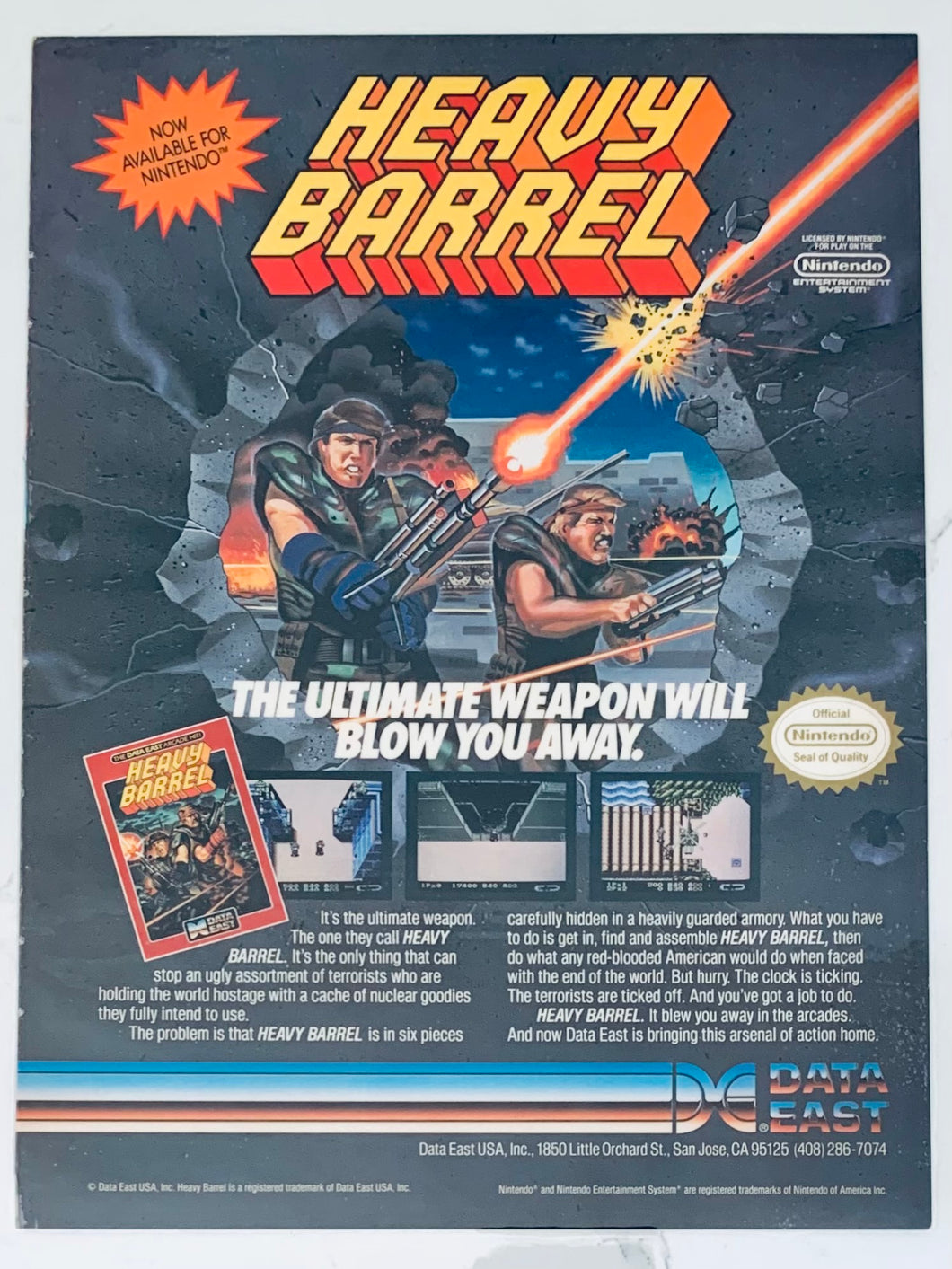 Heavy Barrel - NES - Original Vintage Advertisement - Print Ads - Laminated A4 Poster