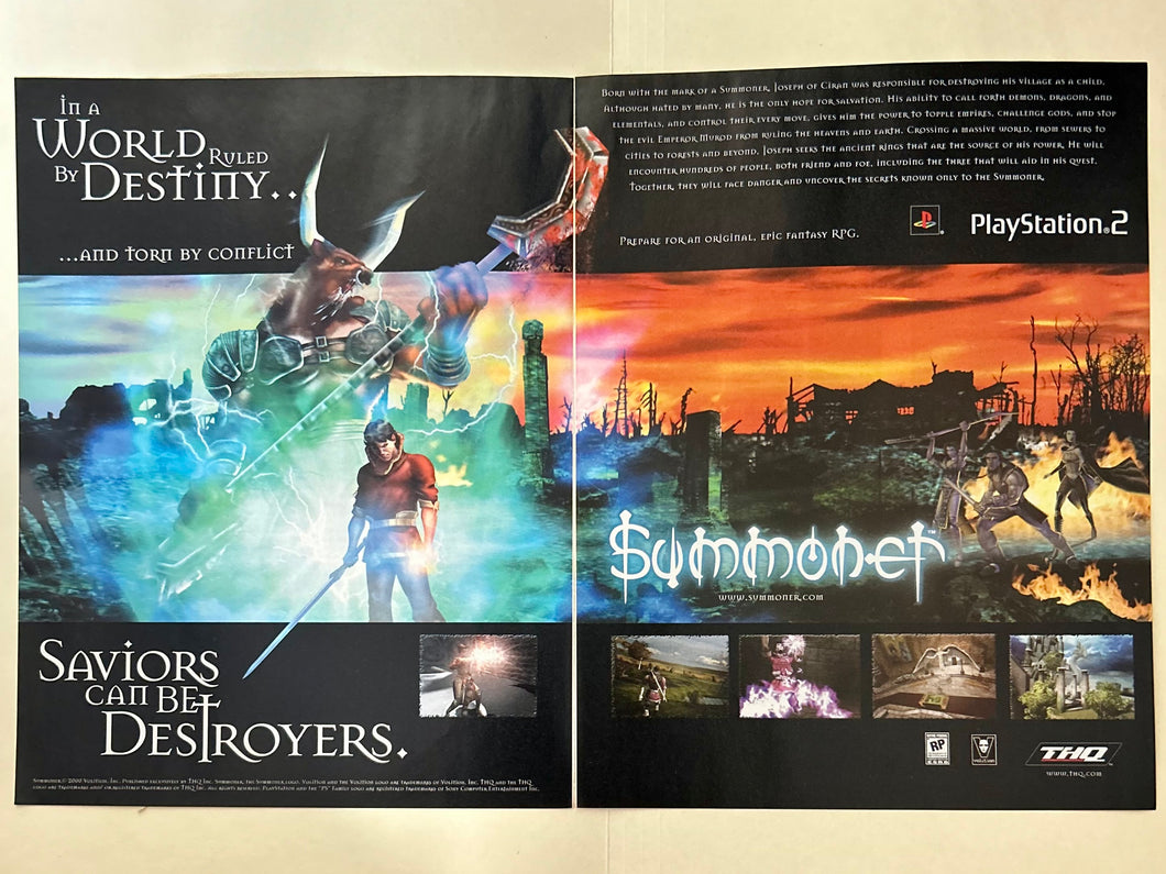 Summoner - PS2 - Original Vintage Advertisement - Print Ads - Laminated A3 Poster