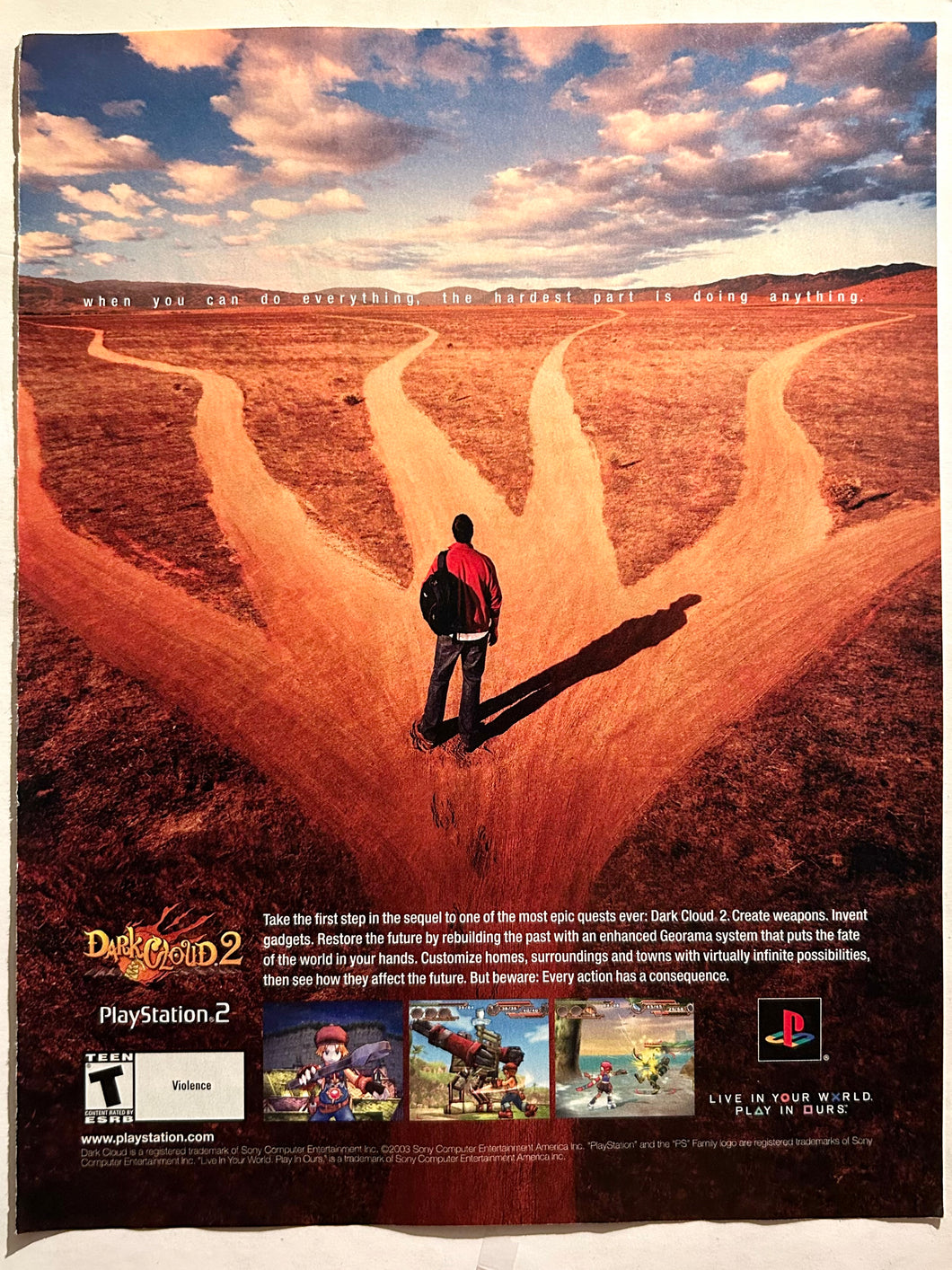 Dark Cloud 2 - PS2 - Original Vintage Advertisement - Print Ads - Laminated A4 Poster