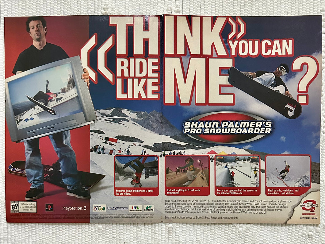 Shaun Palmer's Pro Snowboarder - PS2 GBC GBA - Original Vintage Advertisement - Print Ads - Laminated A3 Poster