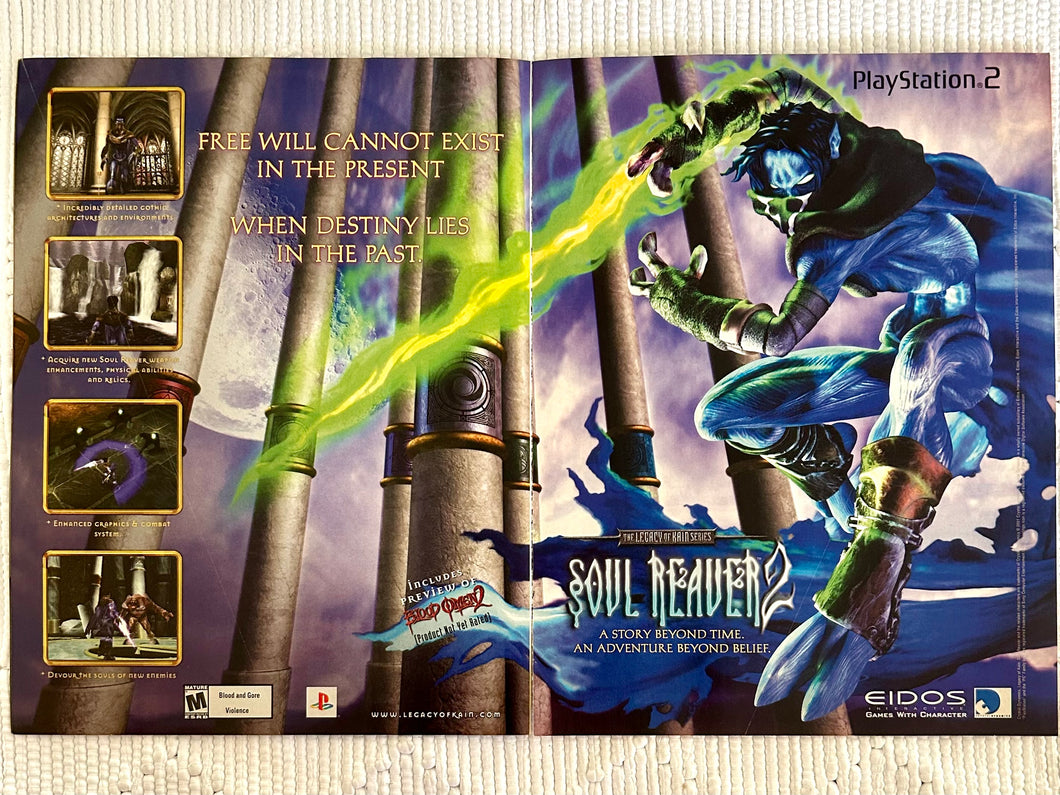 Lagacy of Kain: Soul Reaver 2 - PS2 - Original Vintage Advertisement - Print Ads - Laminated A3 Poster