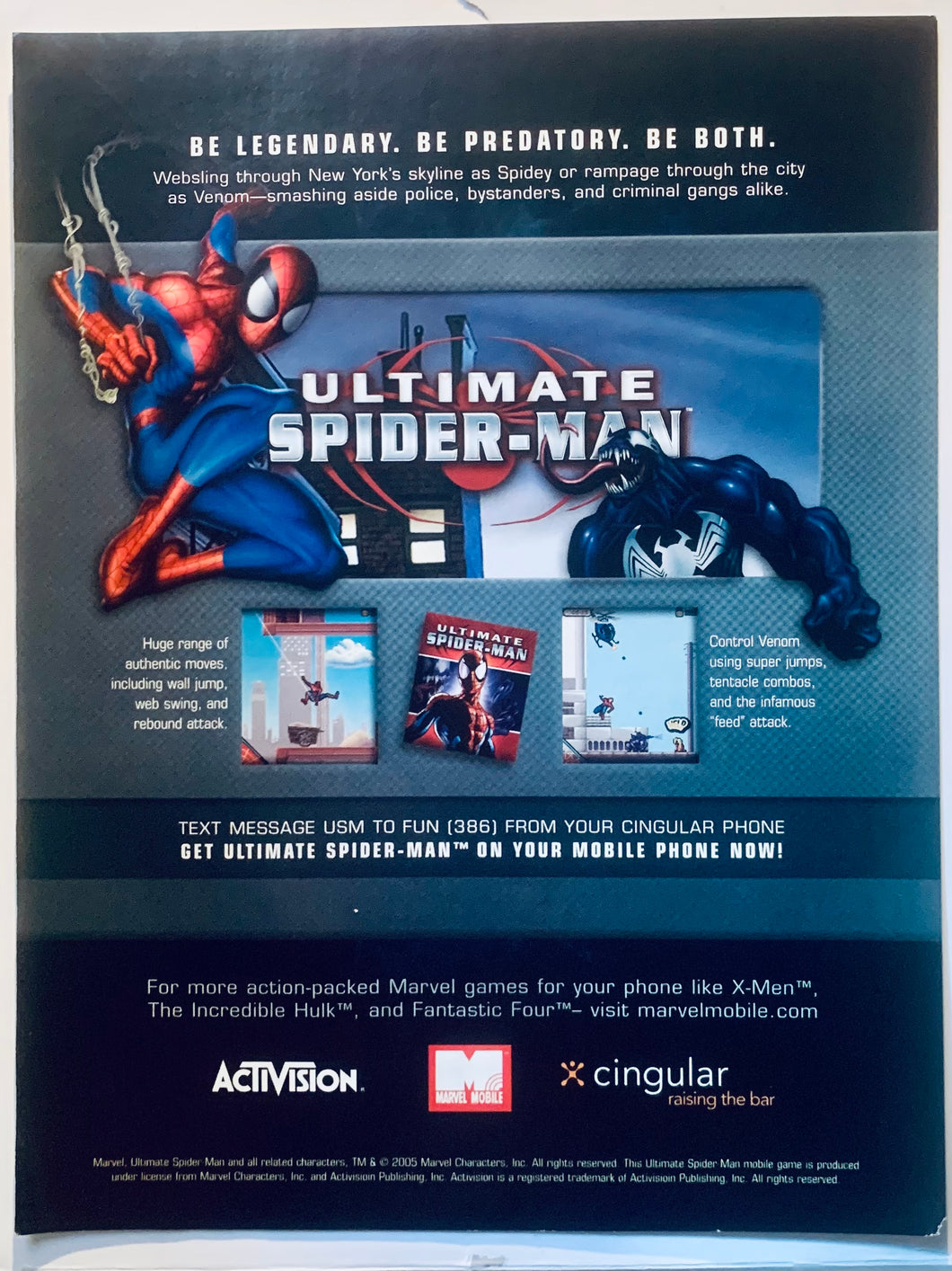 Ultimate Spider-Man - Mobile Phone - Original Vintage Advertisement - Print Ads - Laminated A4 Poster