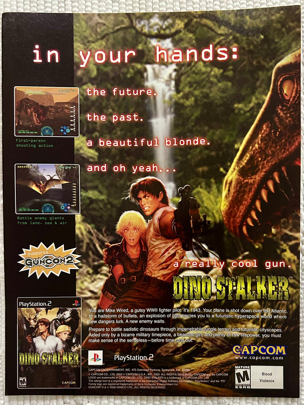 Dino Stalker - PS2 - Original Vintage Advertisement - Print Ads - Laminated A4 Poster