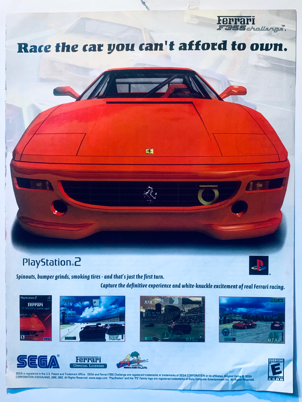 Ferrari 355 Challenge - PS2 - Original Vintage Advertisement - Print Ads - Laminated A4 Poster