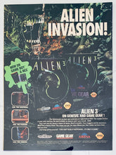 Cargar imagen en el visor de la galería, Alien 3 - Genesis Game Gear - Original Vintage Advertisement - Print Ads - Laminated A4 Poster
