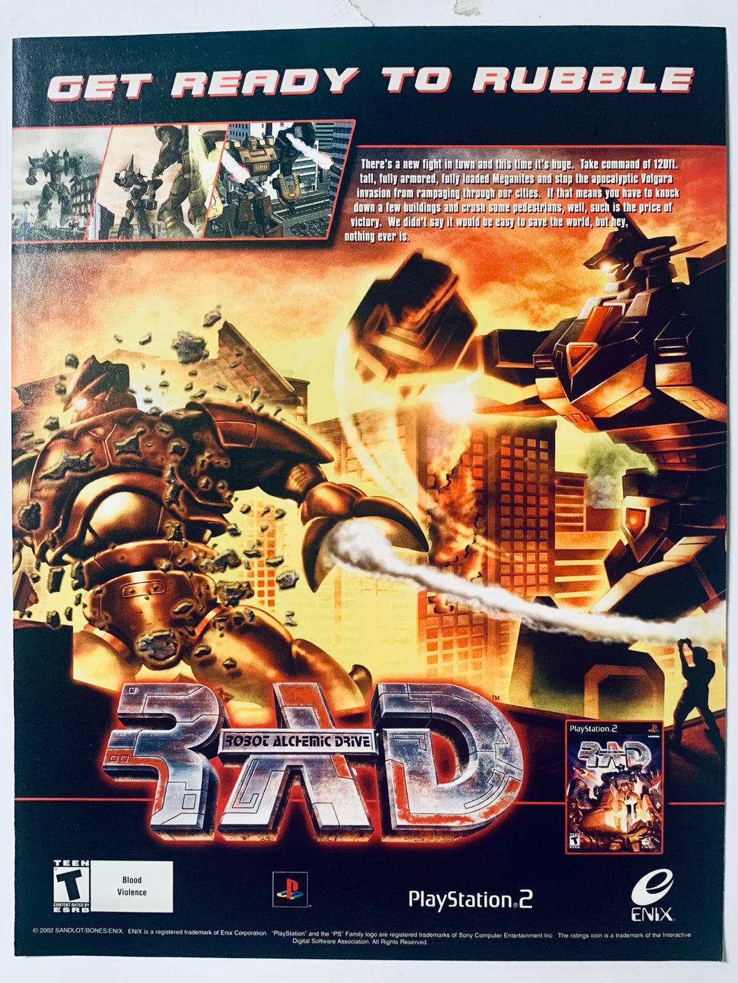 RAD: Robot Alchemic Drive - PS2 - Original Vintage Advertisement - Print Ads - Laminated A4 Poster