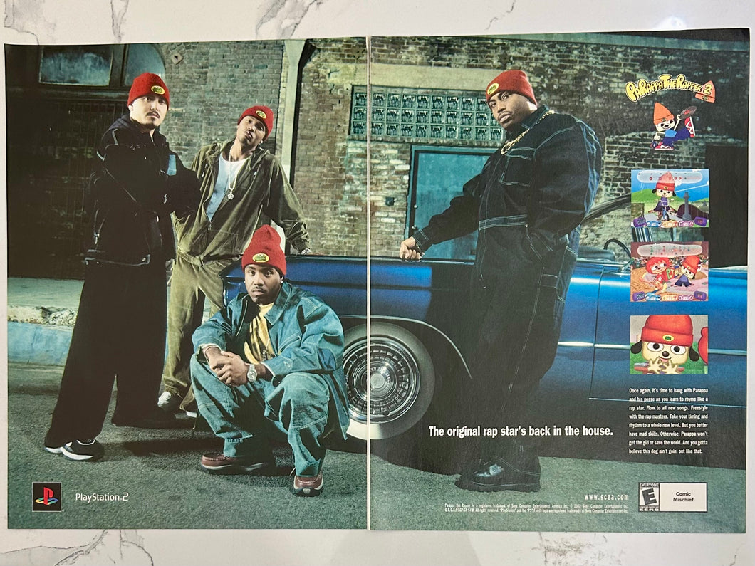 Parappa the Rapper 2 - PS2 - Original Vintage Advertisement - Print Ads - Laminated A3 Poster