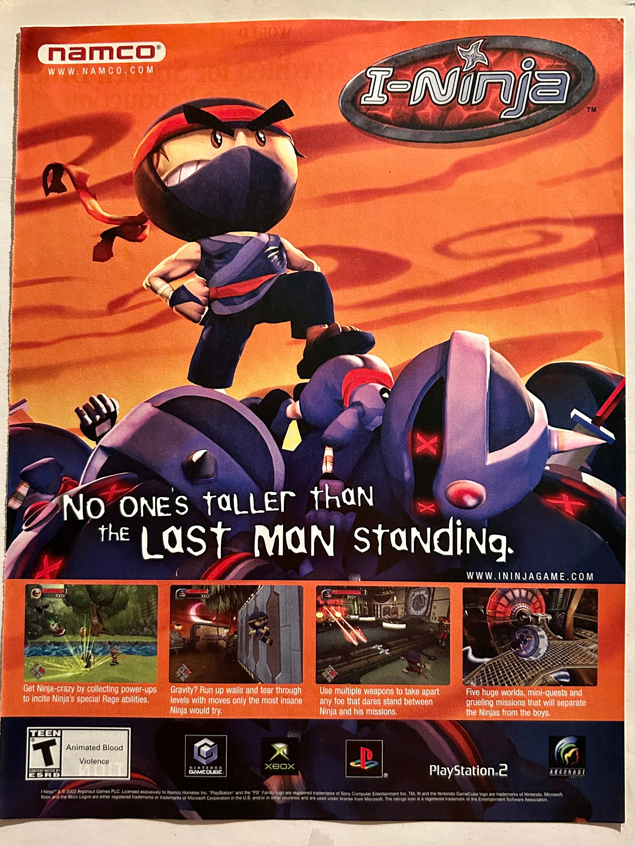 I-Ninja - PS2 Xbox NGC - Original Vintage Advertisement - Print