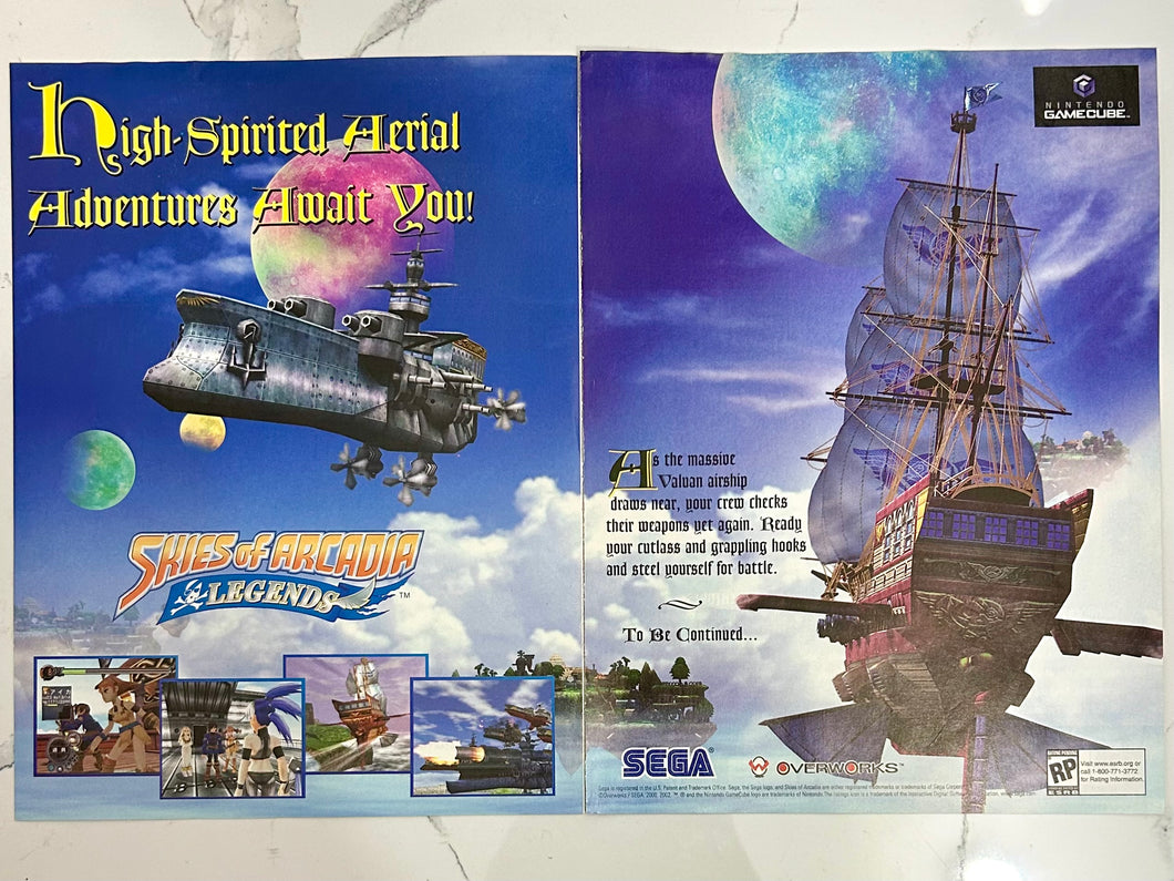 Skies of Arcadia Legends - NGC - Original Vintage Advertisement - Print Ads - Laminated A3 Poster
