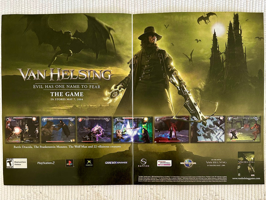 Van Helsing - PS2 Xbox GBA - Original Vintage Advertisement - Print Ads - Laminated A3 Poster