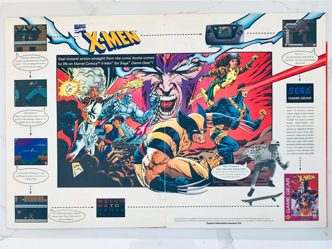 X-Men - Game Gear - Original Vintage Advertisement - Print Ads - Laminated A3 Poster