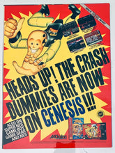 Load image into Gallery viewer, Crash Dummies - SNES Genesis - Original Vintage Advertisement - Print Ads - Laminated A4 Poster
