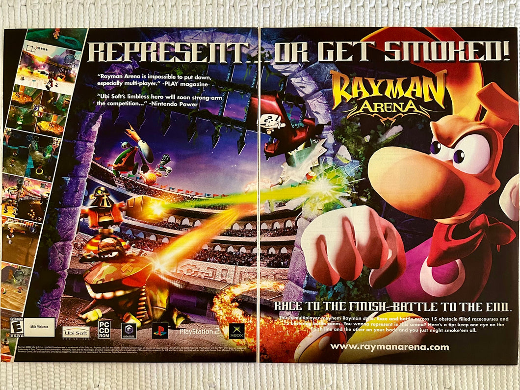 Rayman Arena - PS2 NGC Xbox PC - Original Vintage Advertisement - Print Ads - Laminated A3 Poster