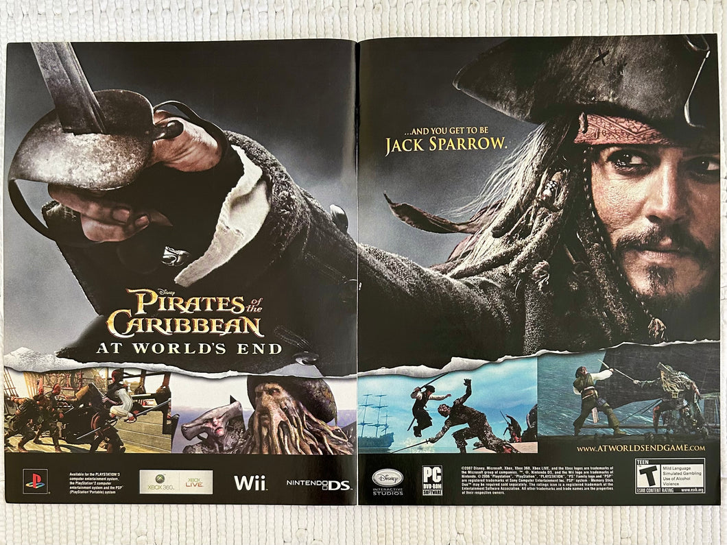 Piratas del Caribe: At World's End - PS2 Xbox 360 Wii NDS PC - Original Vintage Advertisement - Print Ads - Laminated A3 Poster