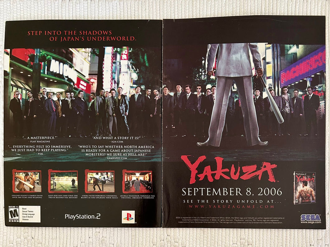 Yakuza - PS2 - Original Vintage Advertisement - Print Ads - Laminated A3 Poster