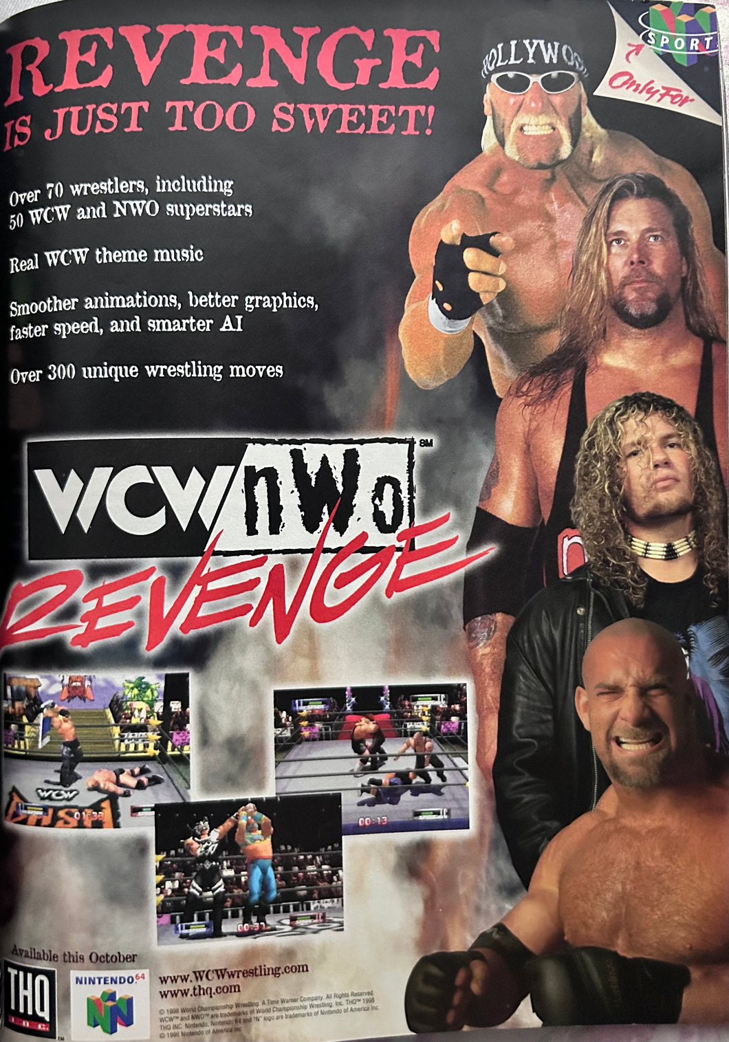 WCW/NWO Revenge - N64 - Original Vintage Advertisement - Print Ads - Laminated A4 Poster