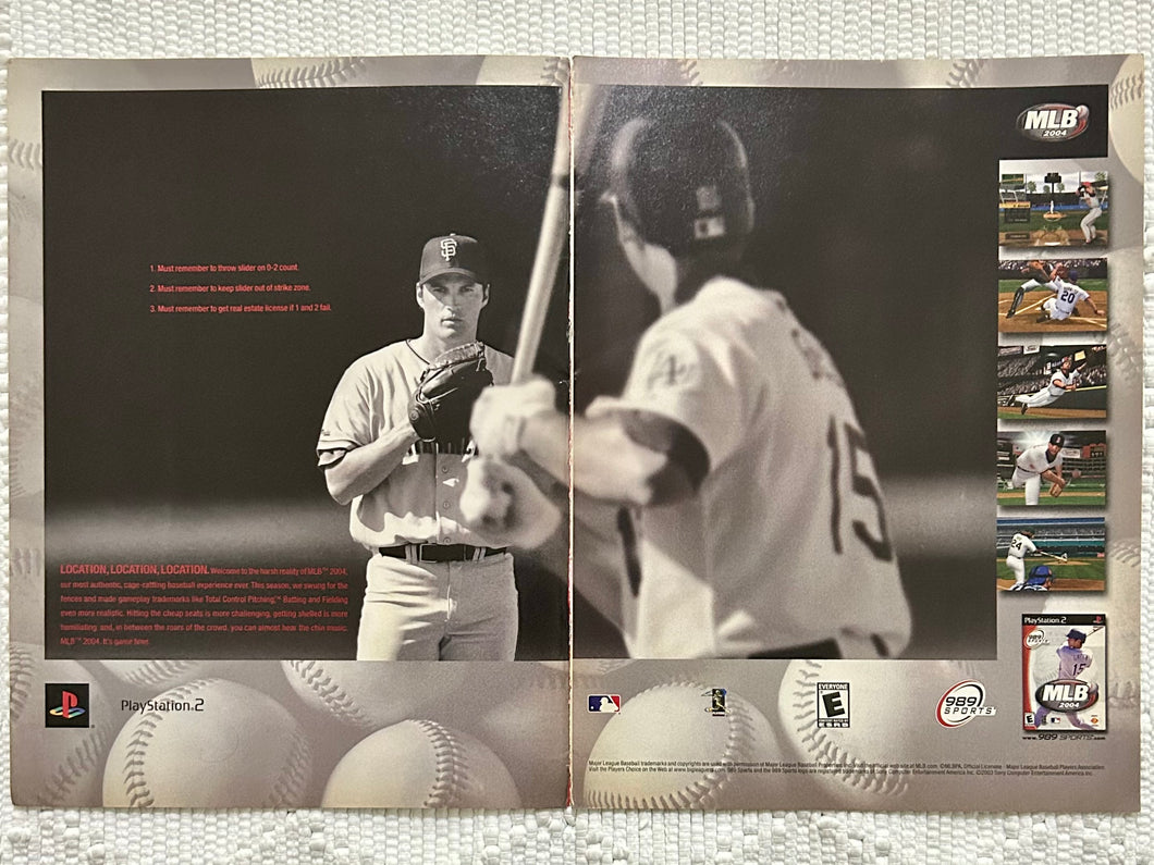 MLB 2004 - PS2 - Original Vintage Advertisement - Print Ads - Laminated A3 Poster
