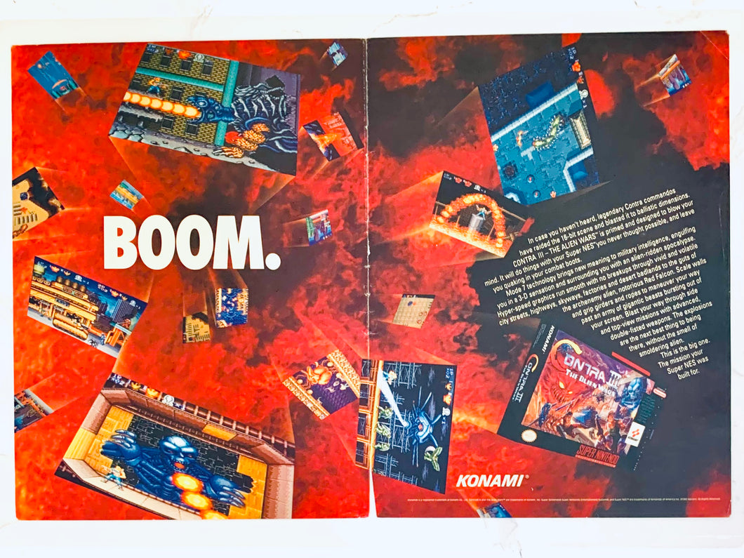 Contra III: The Alien Wars - SNES - Original Vintage Advertisement - Print Ads - Laminated A3 Poster
