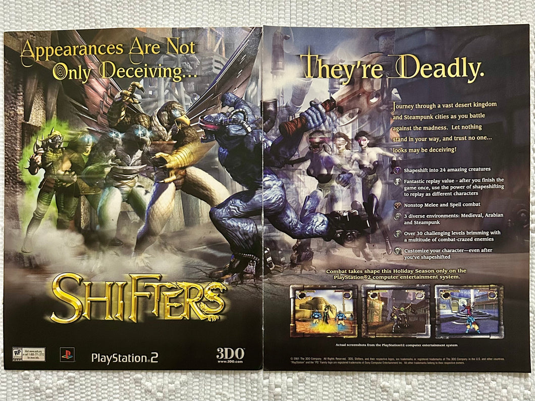 Shifters - PS2 - Original Vintage Advertisement - Print Ads - Laminated A3 Poster