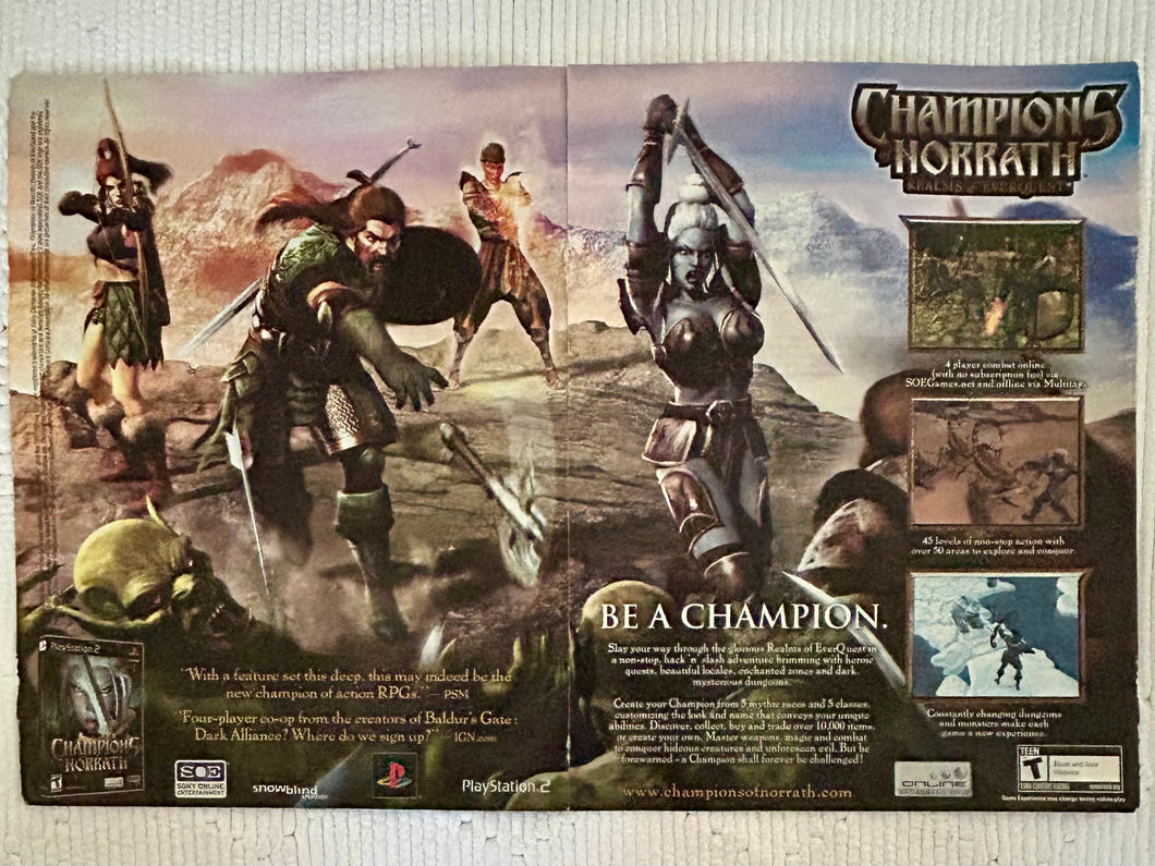 Champions of Norrath: Realms of EverQuest - PS2 - Original Vintage Advertisement - Print Ads - Laminated A3 Poster