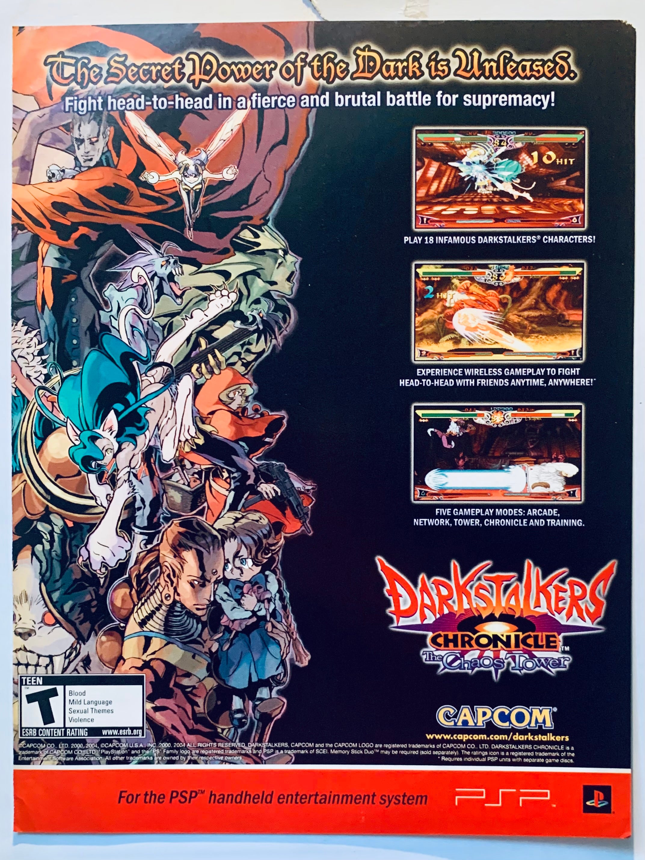 DarkStalkers Chronicle: The Chaos Tower - PSP - Original Vintage Adver ...