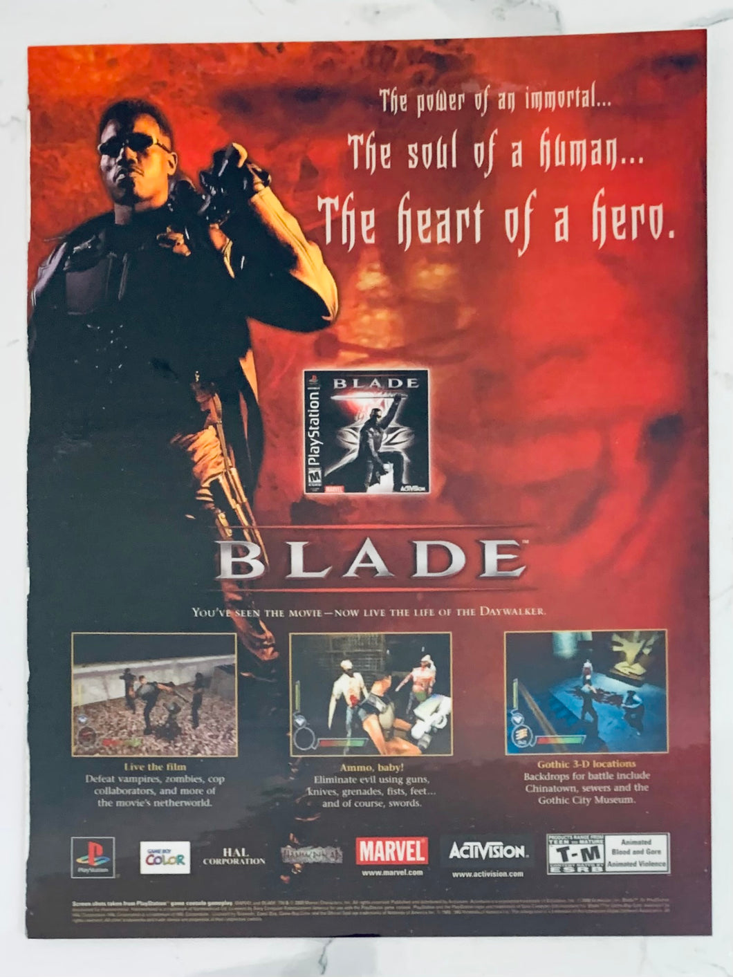 Blade - PlayStation GBC - Original Vintage Advertisement - Print Ads - Laminated A4 Poster
