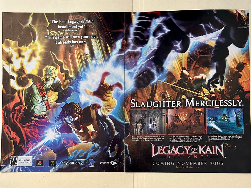 Legacy of Kain: Defiance - PS2 Xbox - Original Vintage Advertisement - Print Ads - Laminated A3 Poster