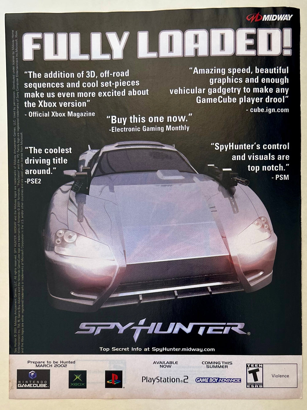 Spy Hunter - PS2 Xbox NGC GBA - Original Vintage Advertisement - Print Ads - Laminated A4 Poster