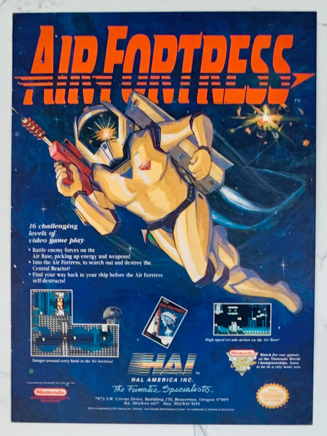 Air Fortress - NES - Original Vintage Advertisement - Print Ads - Laminated A4 Poster