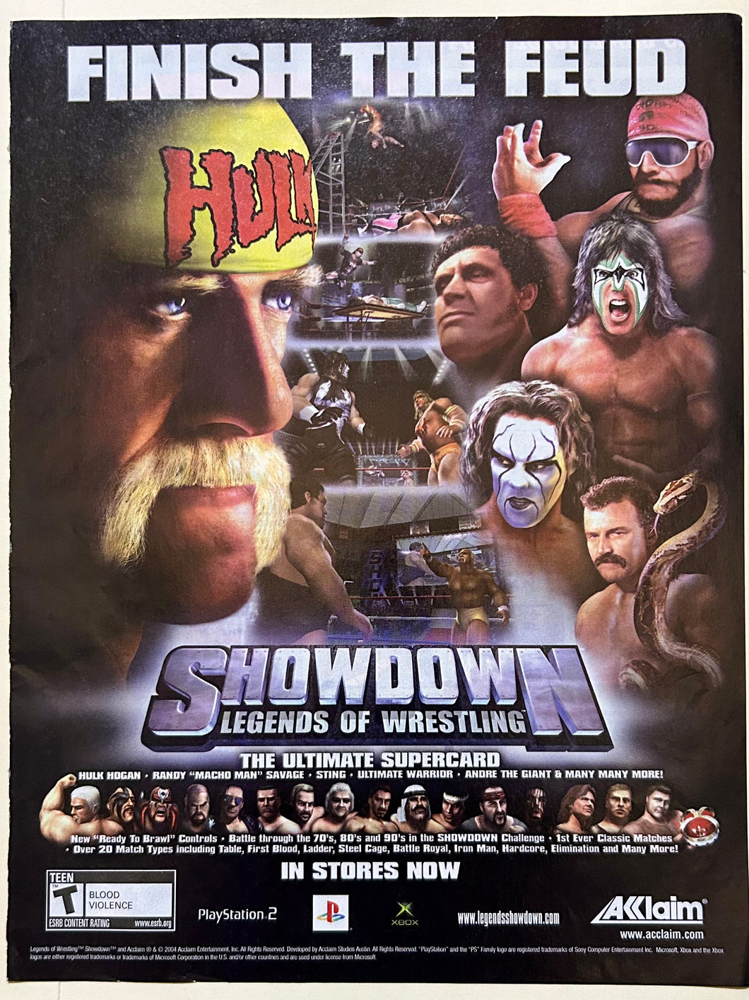 Showdown: Legends of Wrestling - PS2 Xbox - Original Vintage Advertisement - Print Ads - Laminated A4 Poster