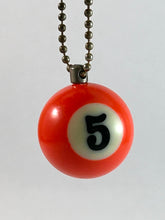 Load image into Gallery viewer, Billards Pool &quot;Ball Five&quot; (5) Keychain - Vintage
