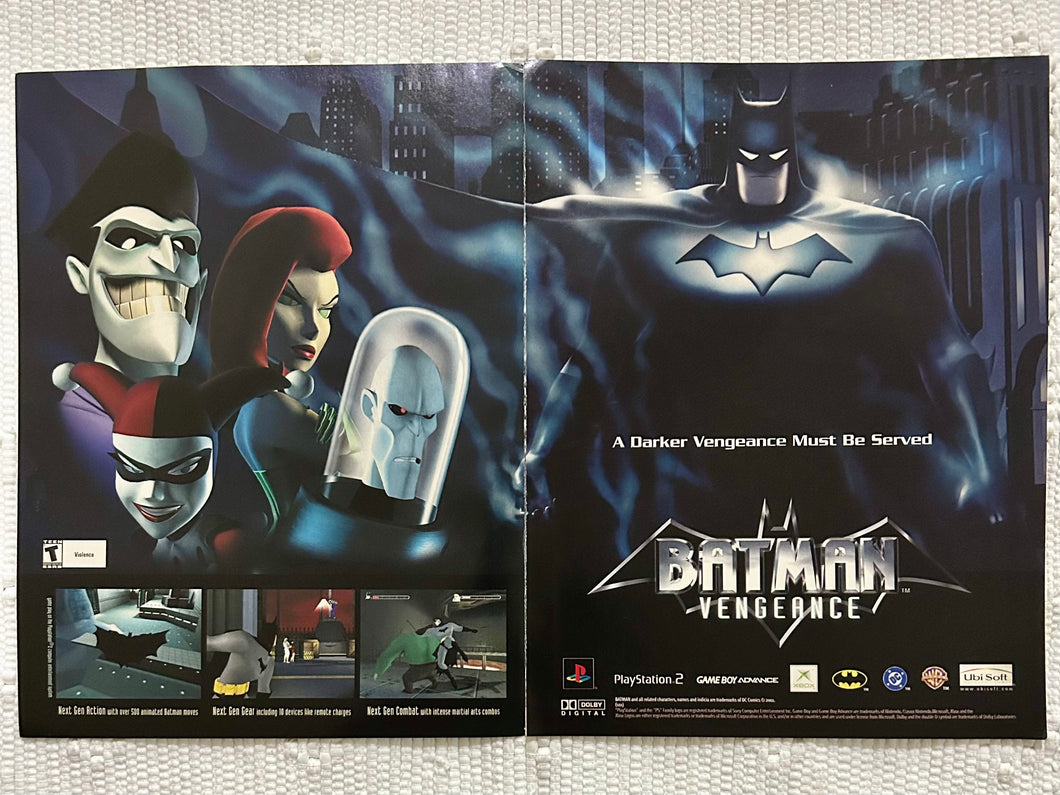 Batman: Vengeance - PS2 Xbox GBA - Original Vintage Advertisement - Print Ads - Laminated A3 Poster