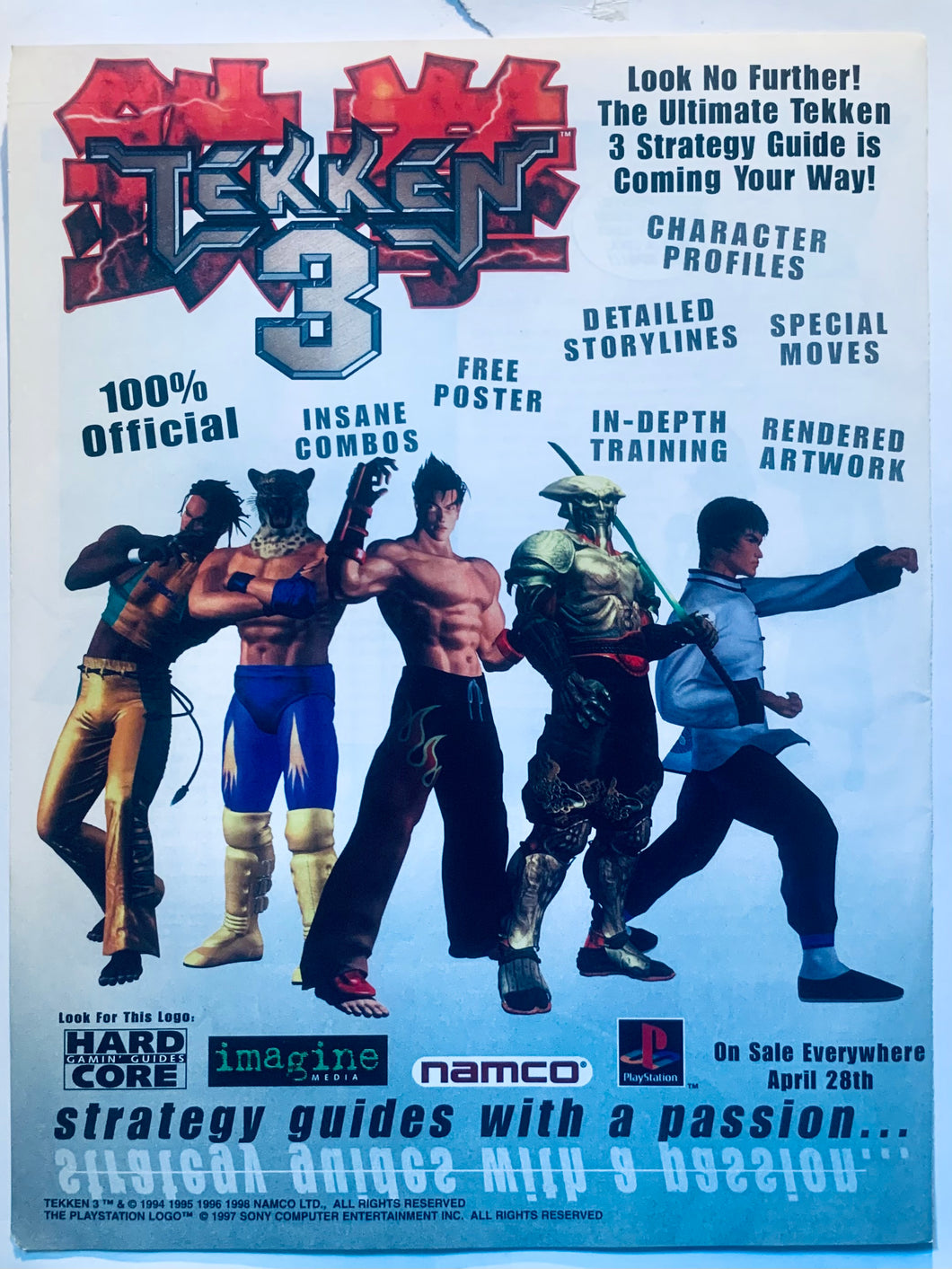 Tekken 3 - PlayStation - Original Vintage Advertisement - Print Ads - Laminated A4 Poster