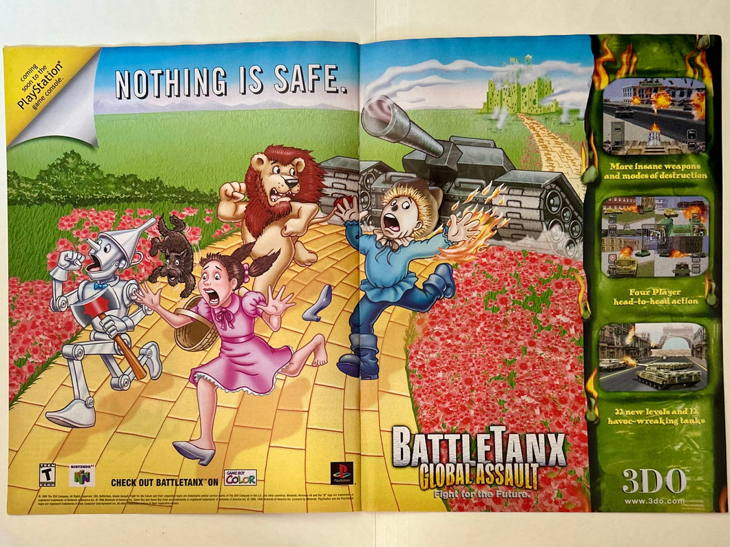 BattleTanx: Global Assault - PlayStation N64 GBC - Original Vintage Advertisement - Print Ads - Laminated A3 Poster