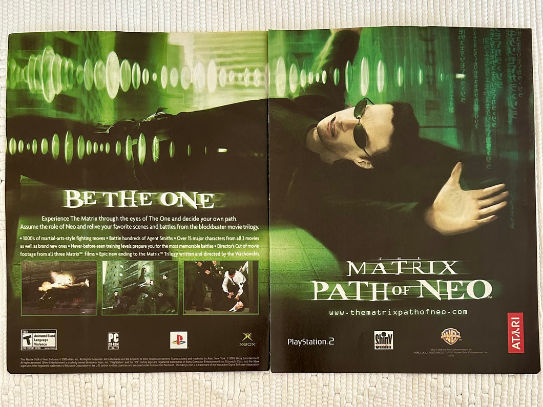 The Matrix: Path of Neo - PS2 Xbox PC - Original Vintage Advertisement - Print Ads - Laminated A3 Poster