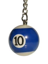 Load image into Gallery viewer, Billards Pool &quot;Ball Ten&quot; (10) Keychain - Vintage
