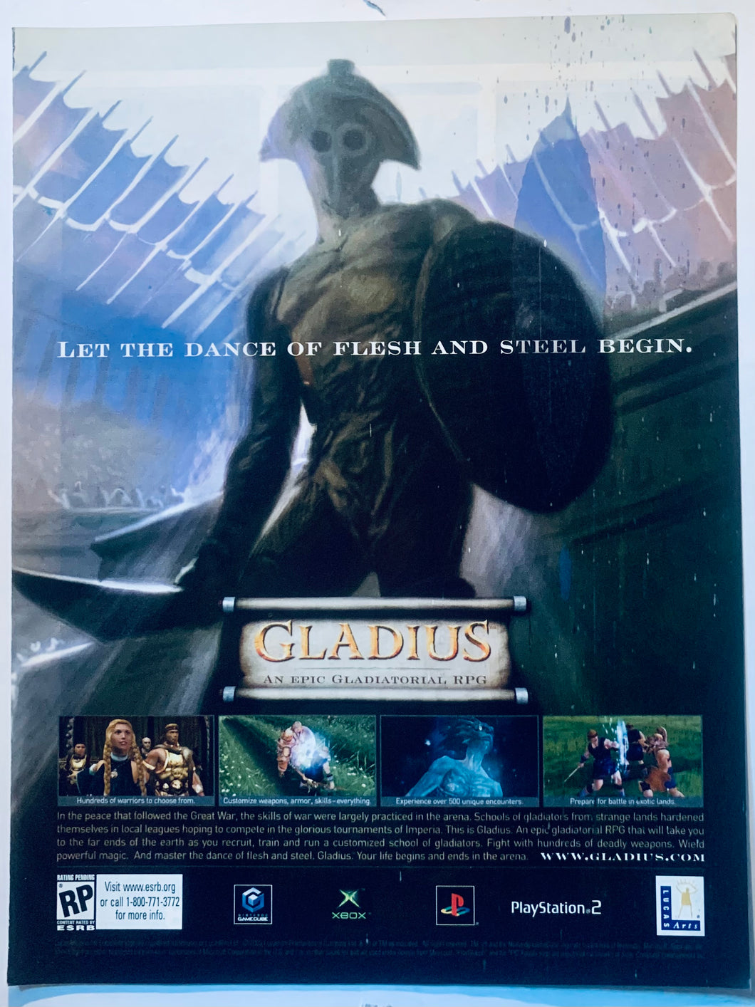 Gladius - PS2 NGC Xbox - Original Vintage Advertisement - Print Ads - Laminated A4 Poster